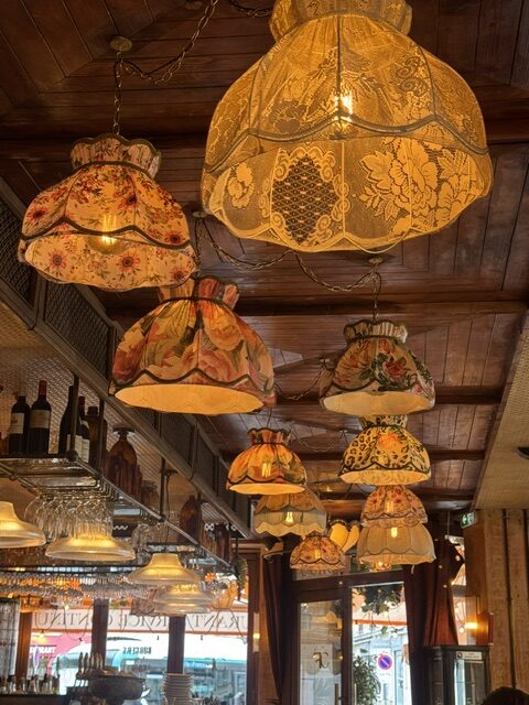 Cafe Fleurus_awesome closeup of lace light in front of bar