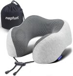 napfun neck pillow for traveling, upgraded travel neck pillow